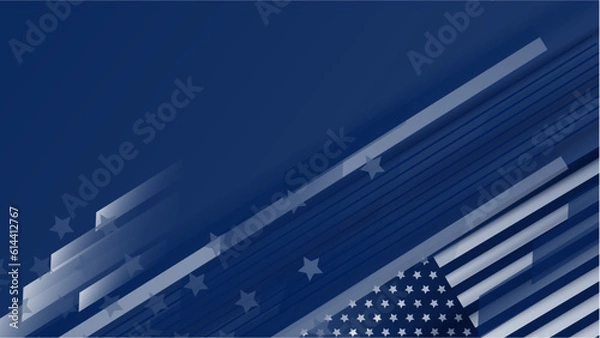 Obraz Vector usa waving flag design blue background