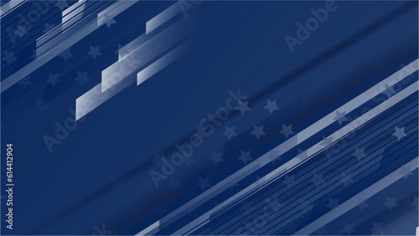Obraz USA flag blue background Design. Banner, Poster, Greeting Card. Vector Illustration