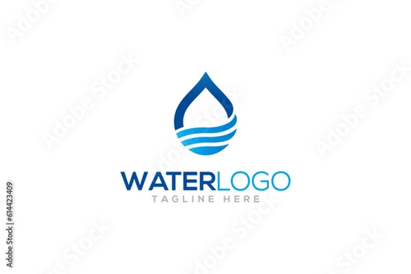 Fototapeta Creative water logo design template 