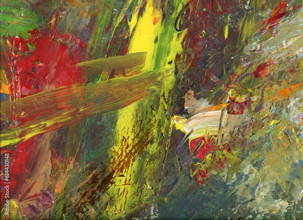 Obraz farben abstrakt malerei pastos transparent