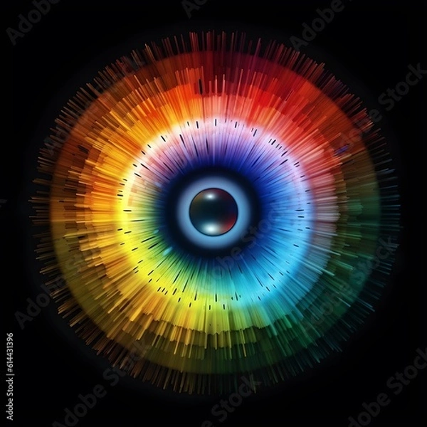 Obraz Human bright rainbow iris eye. Generative AI