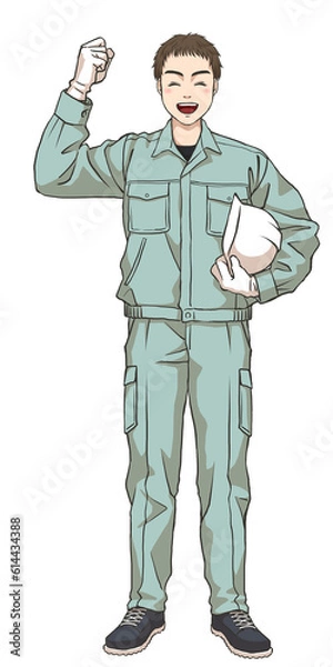 Fototapeta A male maintenance staff energized and motivated