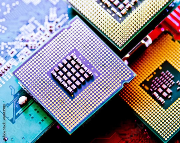 Obraz CPU komputerowego (Central Procesor Unit) Chip
