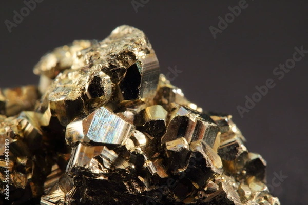 Obraz pyrite isolated on black