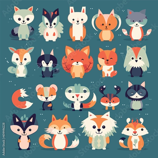 Fototapeta pattern with funny animals