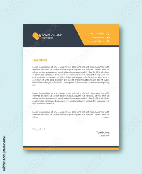 Fototapeta Abstract Corporate Business Style Letterhead Design Vector Template For Your Project. Simple And Clean Print Ready Design, Elegant Flat Design Vector Illustration.