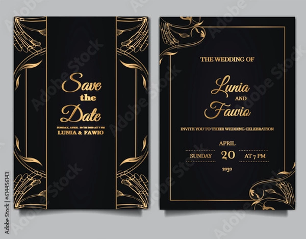 Obraz luxury wedding invitation cards set