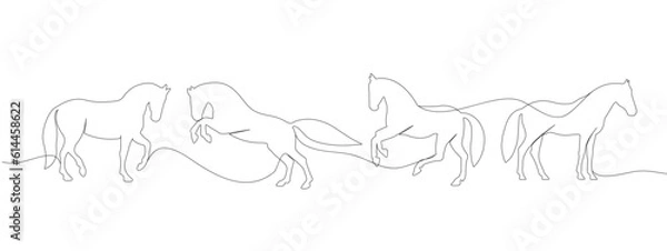 Fototapeta Hourse line art style vector eps 10