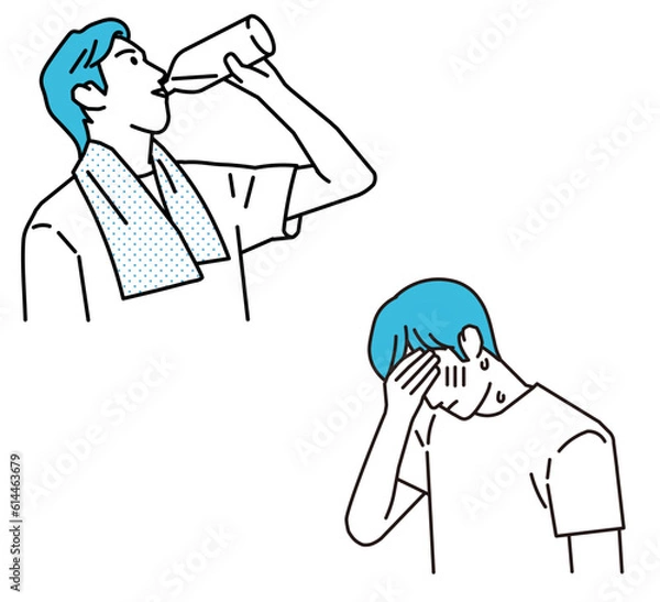 Fototapeta 熱中症予防の男性アイコン