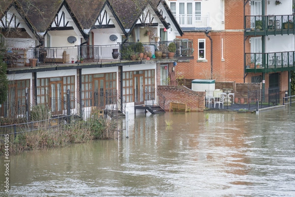 Fototapeta Flooded homes