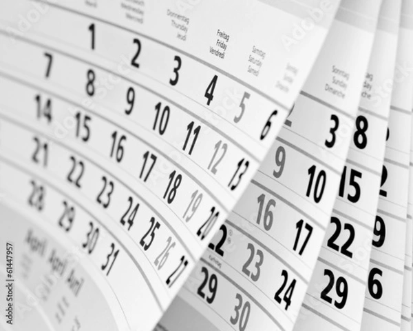 Obraz Kalender in schwarz-weiß