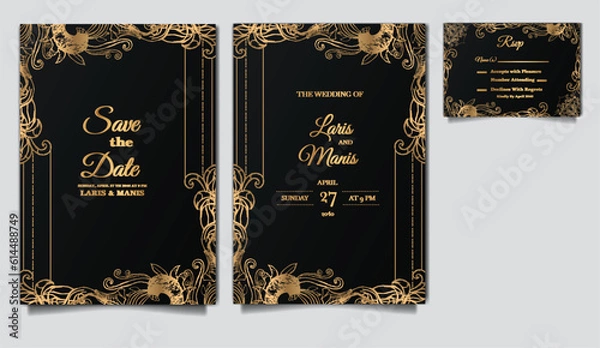 Obraz luxury elegant wedding invitation card design set