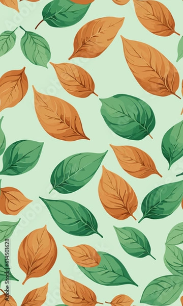 Fototapeta Minimalist unique leaves pattern created with generative AI