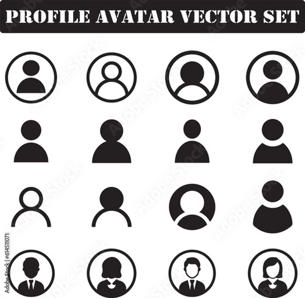 Obraz Profile Avatar icons set