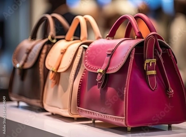 Fototapeta Woman purses in a store created with Generative AI technology.