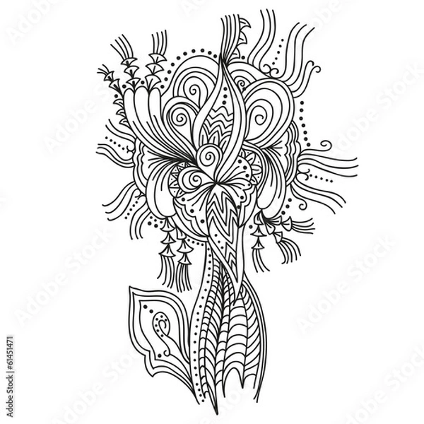 Fototapeta Stylized tree isolated on white. Hand drawn vector