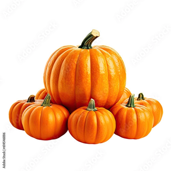 Obraz pumpkin patch isolated on a transparent background, generative ai