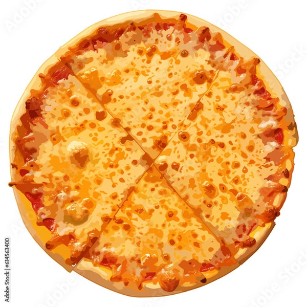 Obraz Delicious Cheese Pizza icon, vector art.