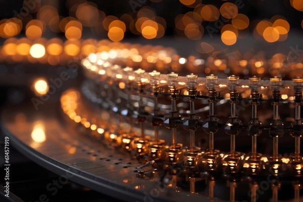 Fototapeta A bunch of candles that are on a table. Generative AI.