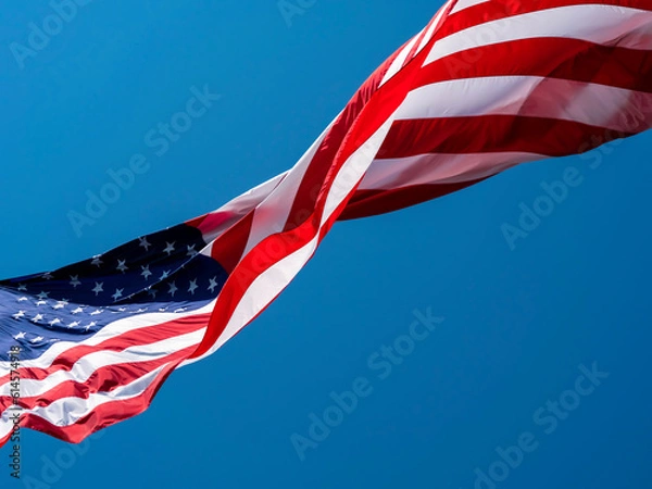 Fototapeta American Flag on Windy Day 400