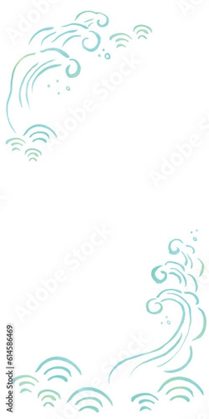 Obraz 波の手描きイラストテンプレート