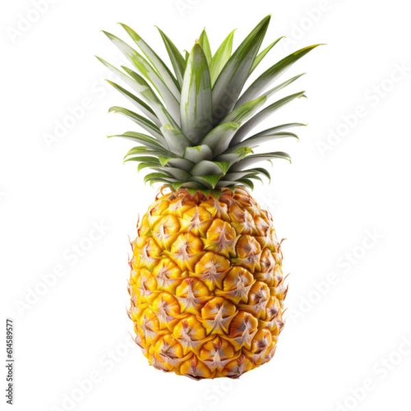 Fototapeta ananas izolowany na przezroczystym tle, generatywnym AI