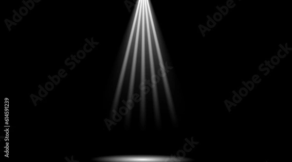 Obraz Dark background with lines and spotlights in Studio, light flare special effec, Abstract and Textures