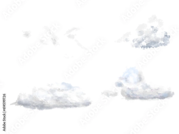 Obraz ４種類のリアルな雲のイラスト