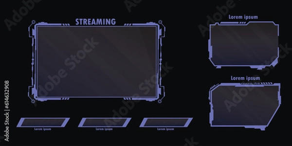 Obraz futuristic vector hud interface screen design digital callouts titles hud- ui gui futuristic user streaming panel overlay design template	

