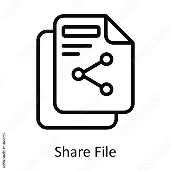 Fototapeta Share File  Vector  outline Icon Design illustration. Network and communication Symbol on White background EPS 10 File
