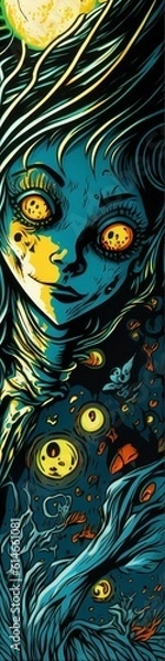Fototapeta Monster Woman Bookmark Design Created with Generative AI Tools