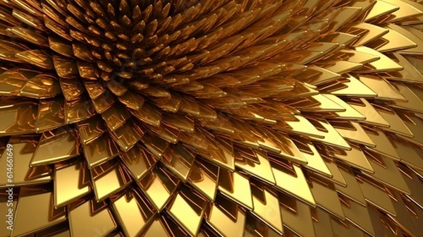 Fototapeta Golden elements background. Generative Ai