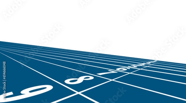 Obraz 陸上競技場の青いトラック。ブルーのコース背景。