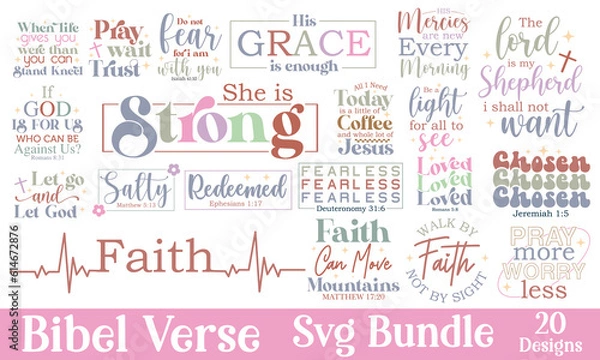 Obraz Bible Verse  SVG Bundle.