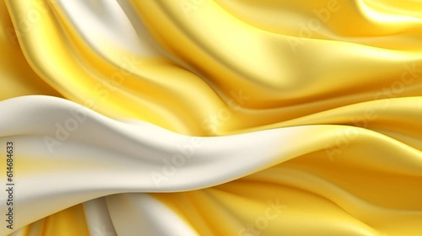 Fototapeta Illustration of a close-up view of a yellow and white textile pattern
