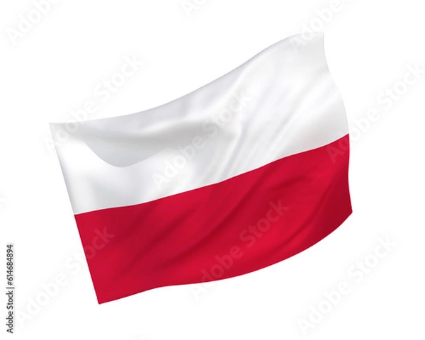 Obraz Prosta flaga 3D w Polsce w formie dmuchanego wiatru