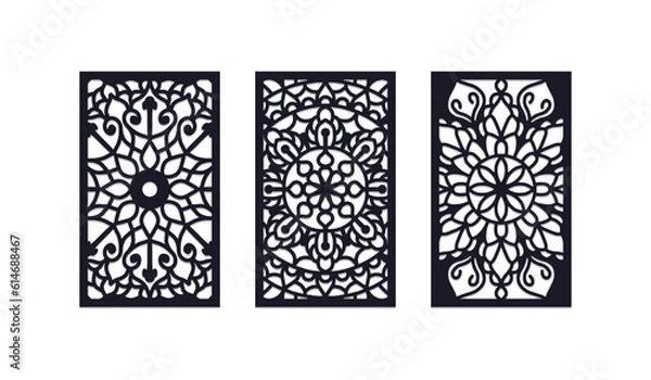 Obraz Laser Cut wedding invitation mandala panel template,