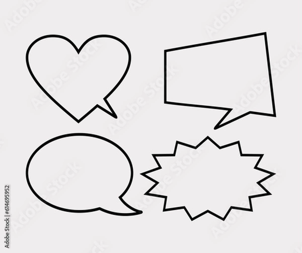 Fototapeta Comic Speech bubbles Icon.Comic blank text speech bubbles in pop art style