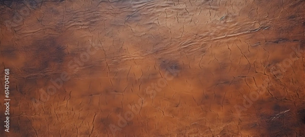 Fototapeta old brown rustic leather texture - background banner panorama long pattern. Generative AI.