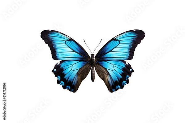 Fototapeta Close-up butterfly isolated on transparent background generative AI.