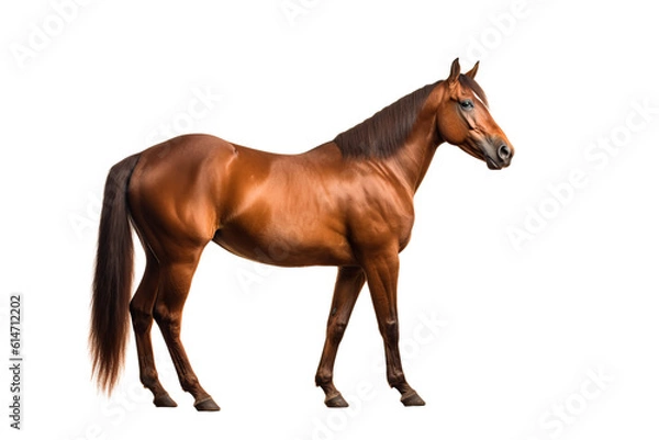 Fototapeta Close up horse isolated on transparent background generative AI.