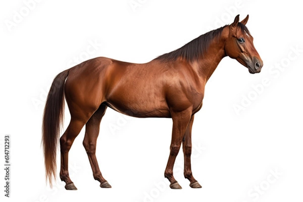Fototapeta Close up horse isolated on transparent background generative AI.