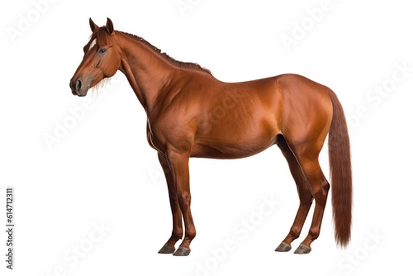 Fototapeta Close up horse isolated on transparent background generative AI.