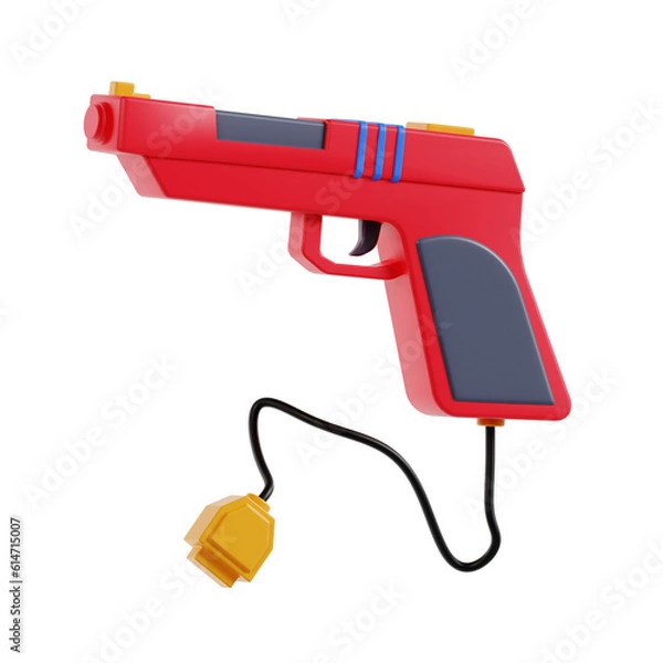 Fototapeta 3d Game Gun. icon isolated on white background. 3d rendering illustration