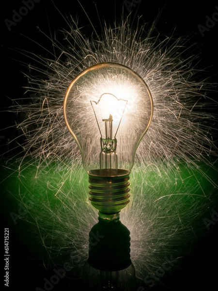 Obraz Glühlampe mit Funken