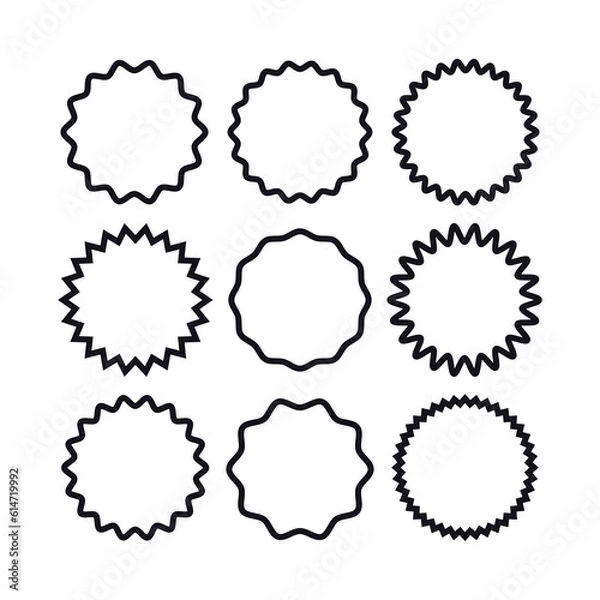 Fototapeta Vector set of starburst icons, design for labels, stickers, price tags.