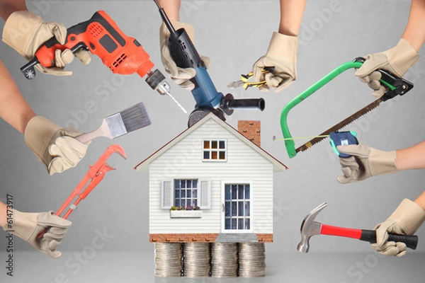 Fototapeta Dobór narzędzi w kształcie domu