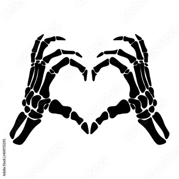 Obraz Skeleton Hand With Heart Shape Sign