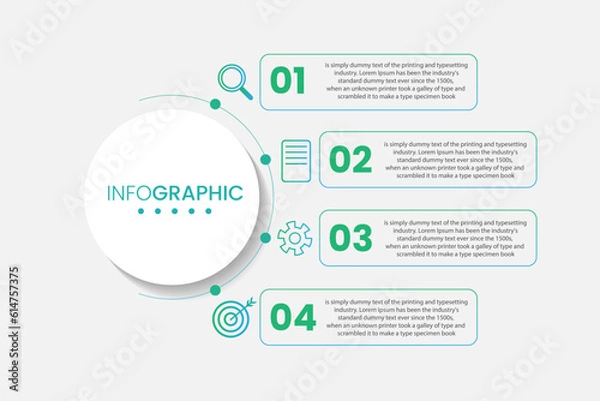Fototapeta Business Infographic design template , Process timeline chart , number options