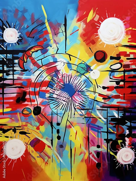 Fototapeta abstract background with circles and lines, ai generated